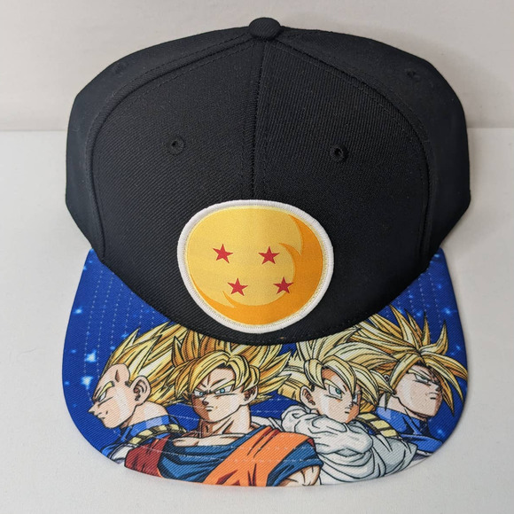 NWT Dragon Ball Z Adjustable Snapback Cap Hat DBZ 4 Star Saiyans One Size - Picture 1 of 5
